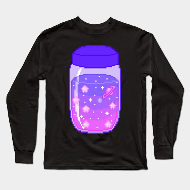 Pixel Galaxy Jar Long Sleeve T-Shirt by ssydneyart